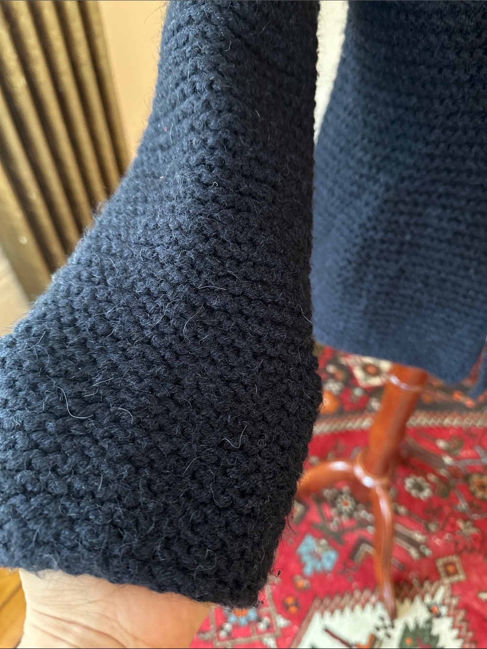 Roberto Collina Alpaca Wool Shawl Collar Navy Cardigan - Picture 3 of 10
